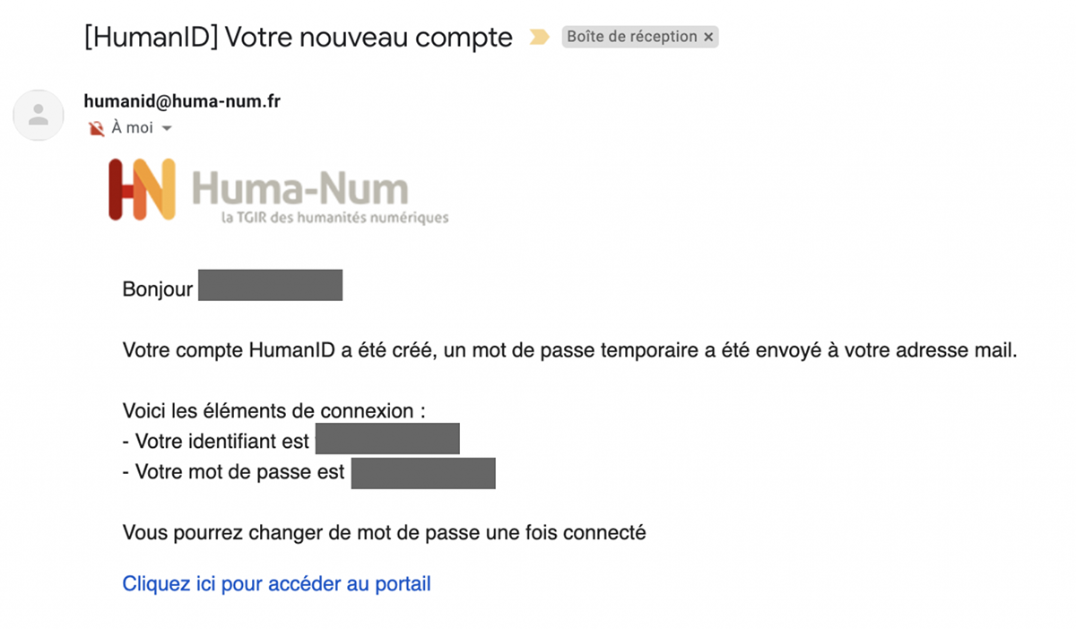 identifiants de connexion