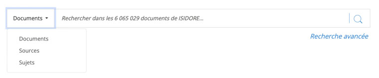 Recherche sujets sources Isidore
