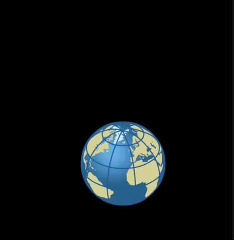 Illustration animée d'une projection conique