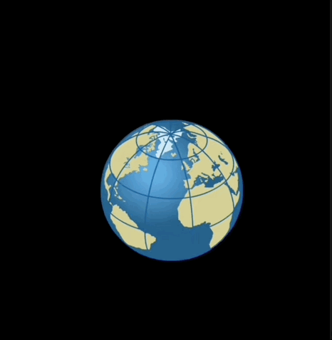 Illustration animée d'une projection cylindrique