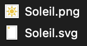 Fichiers du dessin du soleil en .png et .svg à rendre pour évaluation