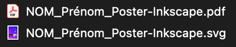 Fichiers du poster en .pdf et .svg à rendre pour évaluation