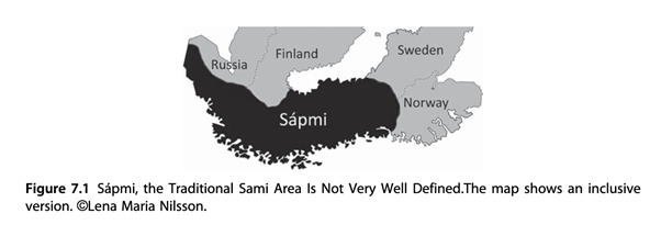 Sapmi, the traditional Sami area is not very well defined.