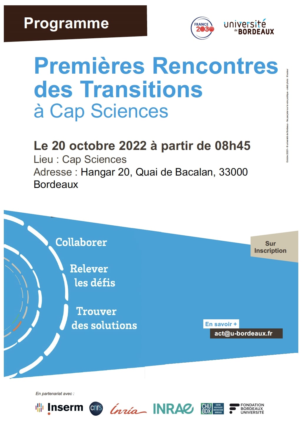 Programme de la journée des rencontres des transitions à Bordeaux.