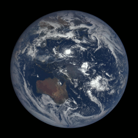 Animation de la rotation de la Terre.