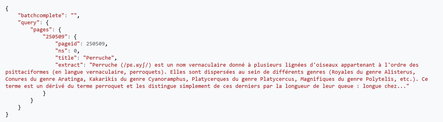 Résultat de la requête API en UTF-8