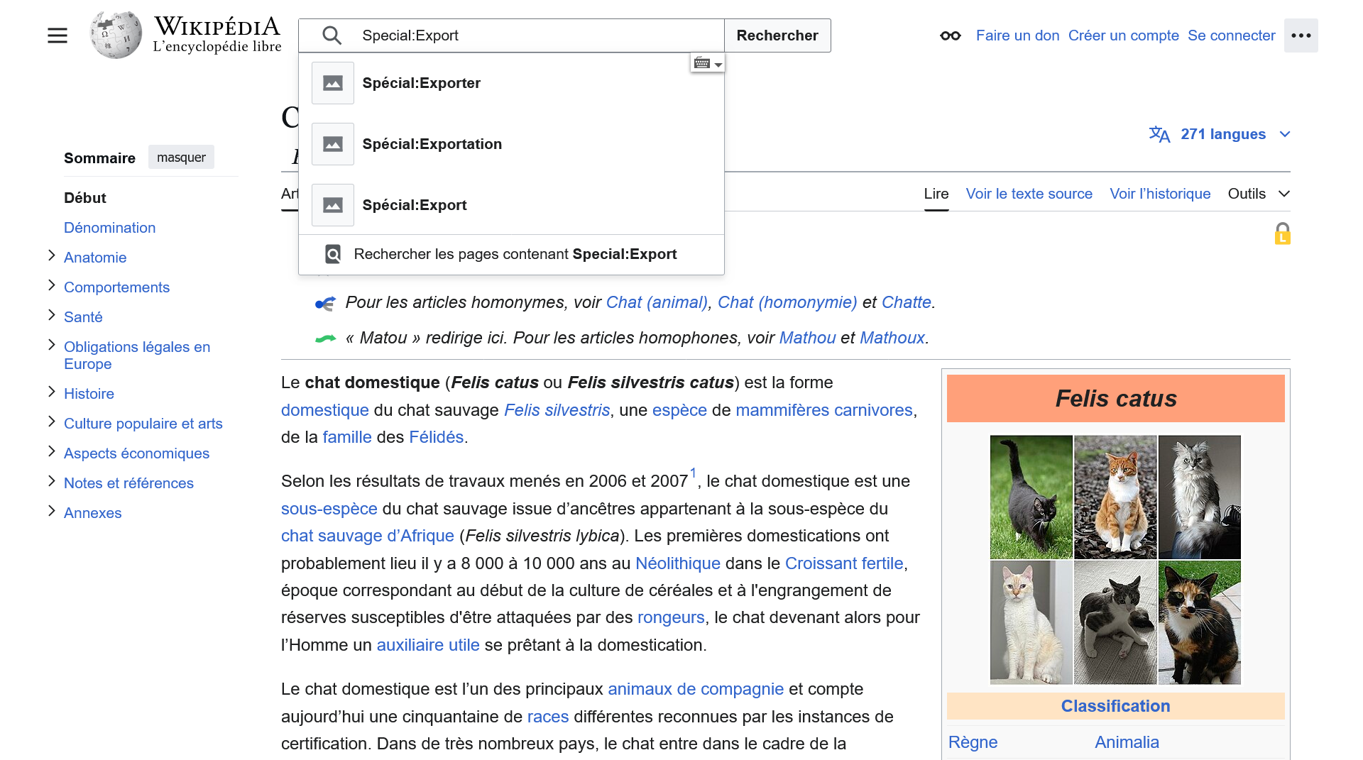 Exemple de recherche