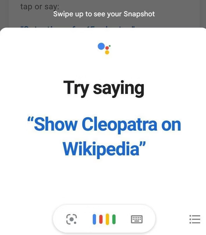 Try saying "Show Cleopatra on Wikipedia"